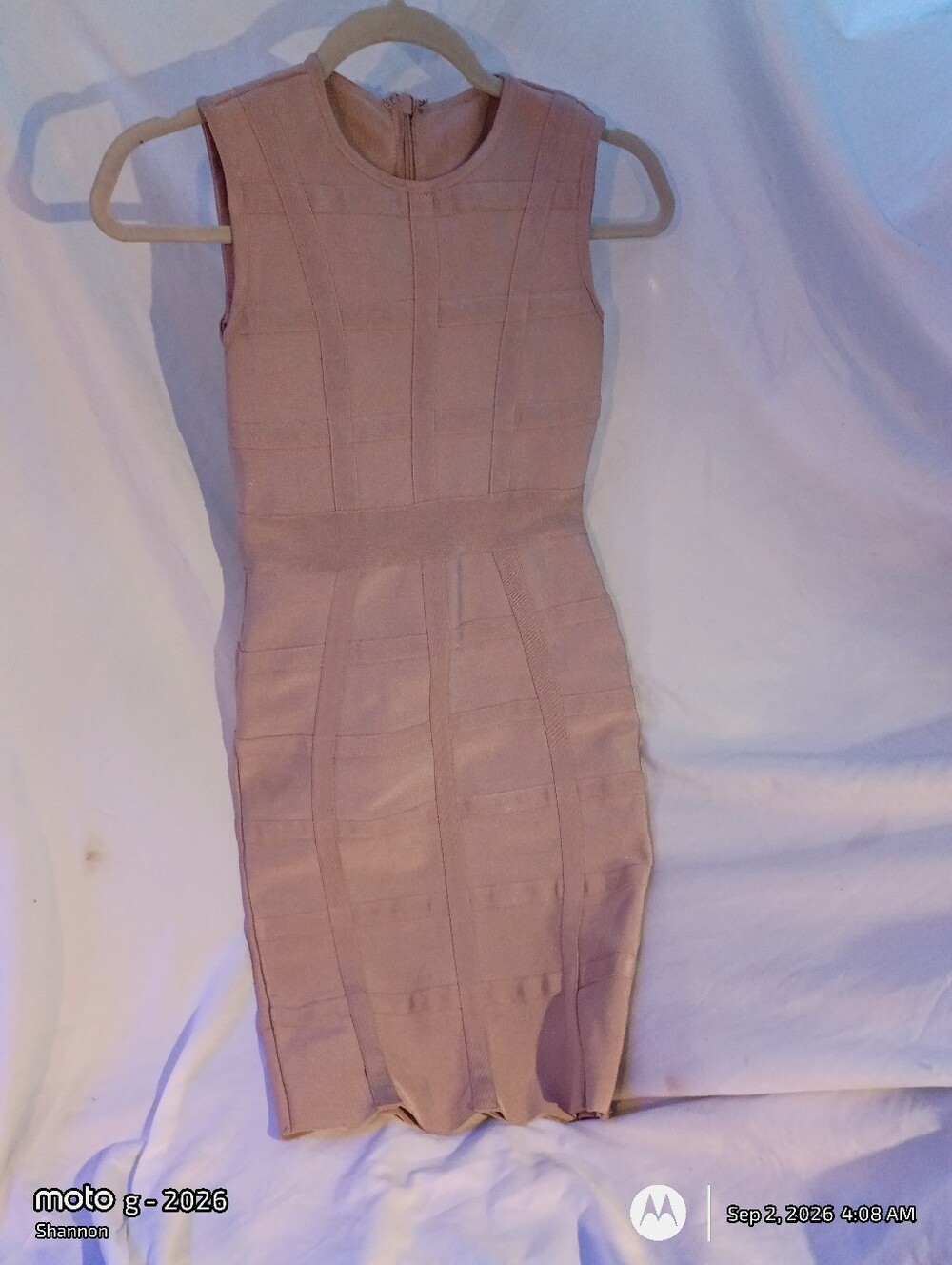 Herve Leger 50 Icy Rose Sleeveless Bandage Bodycon Dress